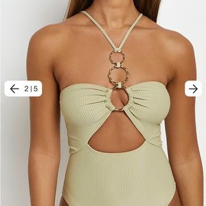 ⭐️HOST PICK⭐️RIVER ISLAND GREEN CUT OUT SWIMSUIT
